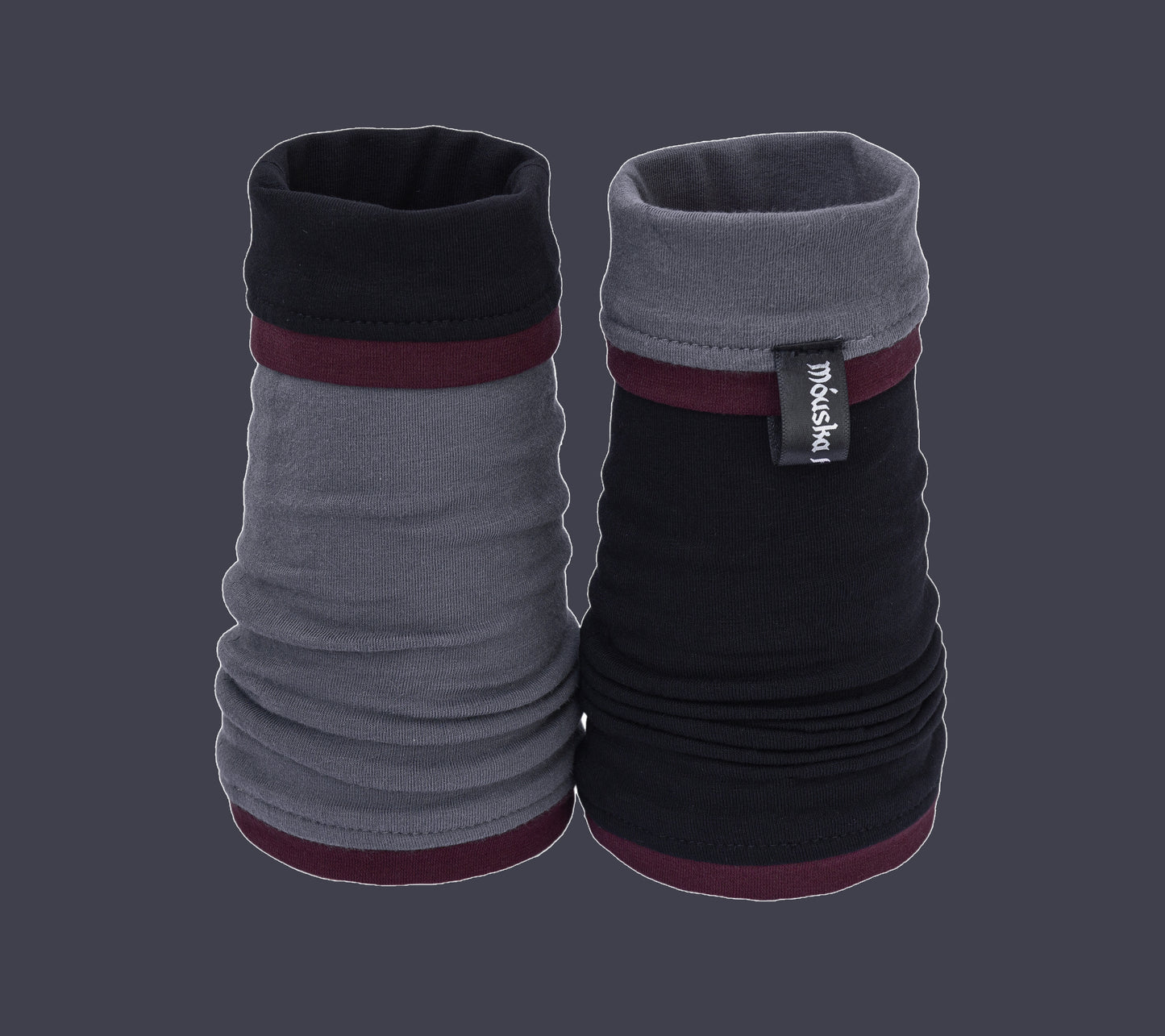 Soft jersey wrist warmers, SUPER COMFORTABLE #MUSTHAVE, brightly patterned, lined, lining color selectable, with bow