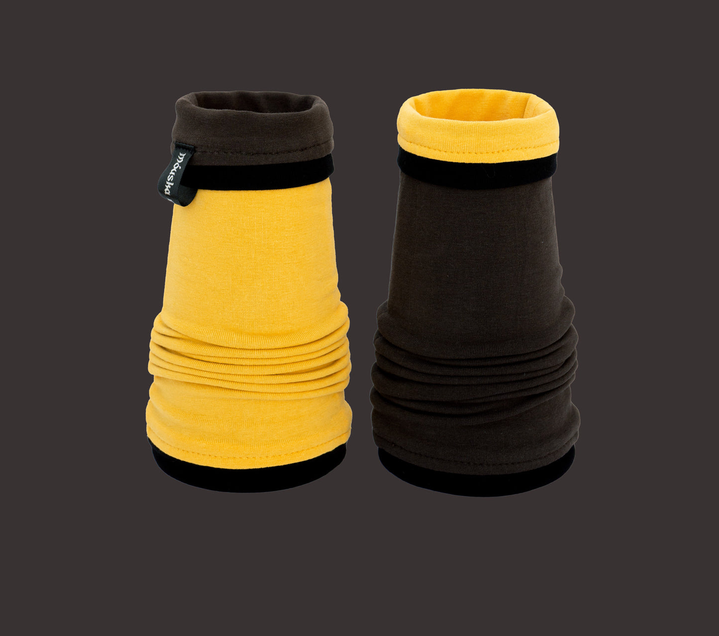 Soft jersey wrist warmers, SUPER COMFORTABLE #MUSTHAVE, brightly patterned, lined, lining color selectable, with bow