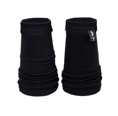 Wende Armstulpen Schwarz Schwarz Baumwoll Jersey Kuro Lolita Gothic Style Darkwear handgefertigt Mouska Alfar