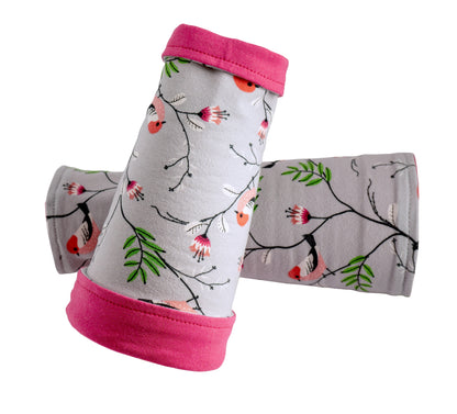 Soft jersey wrist warmers, SUPER COMFORTABLE #MUSTHAVE, brightly patterned, lined, lining color selectable, with bow