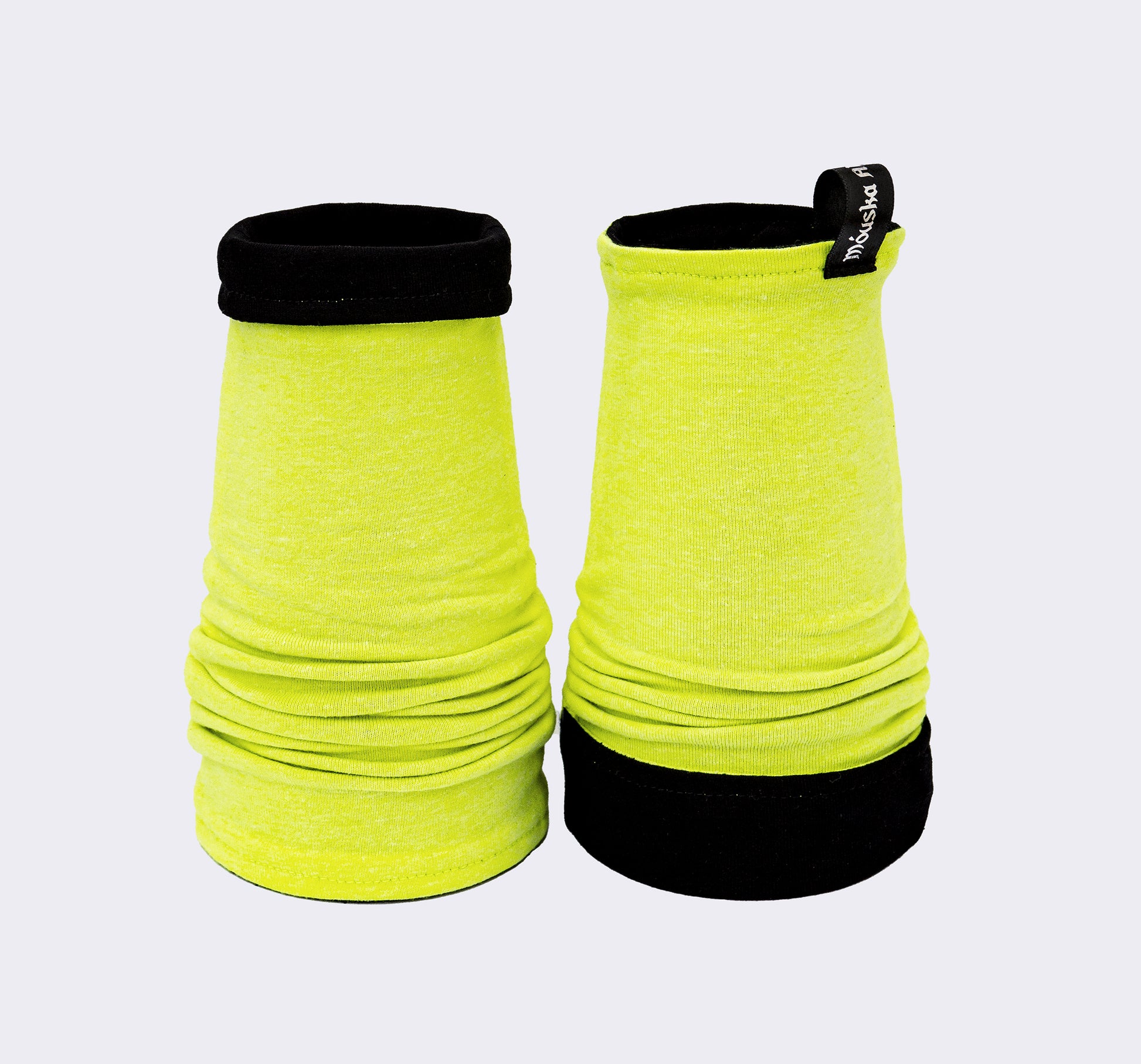 Wende Armstulpen in Schwarz & Neongelb  Cyber Look & Techwear Accessoire  Unisex Wunschlänge